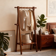 全实木挂衣架客厅卧室衣帽架家用挂衣服室内落地式次净衣架置物架