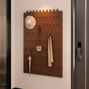 实木钢琴键挂衣钩进门口入户玄关卧室置物架墙上免打孔创意衣帽架