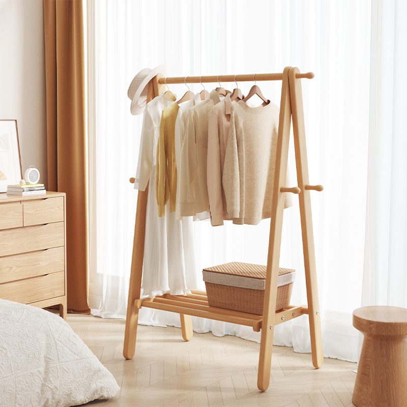 实木落地衣帽架结实耐用挂衣服架