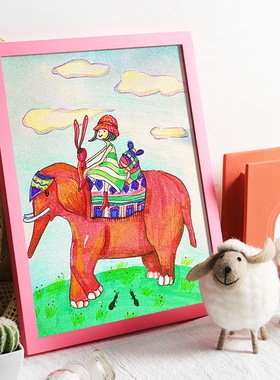 实木儿童a4彩色画框空框装裱4k挂墙相框16寸a3营业执照拼图定制8K