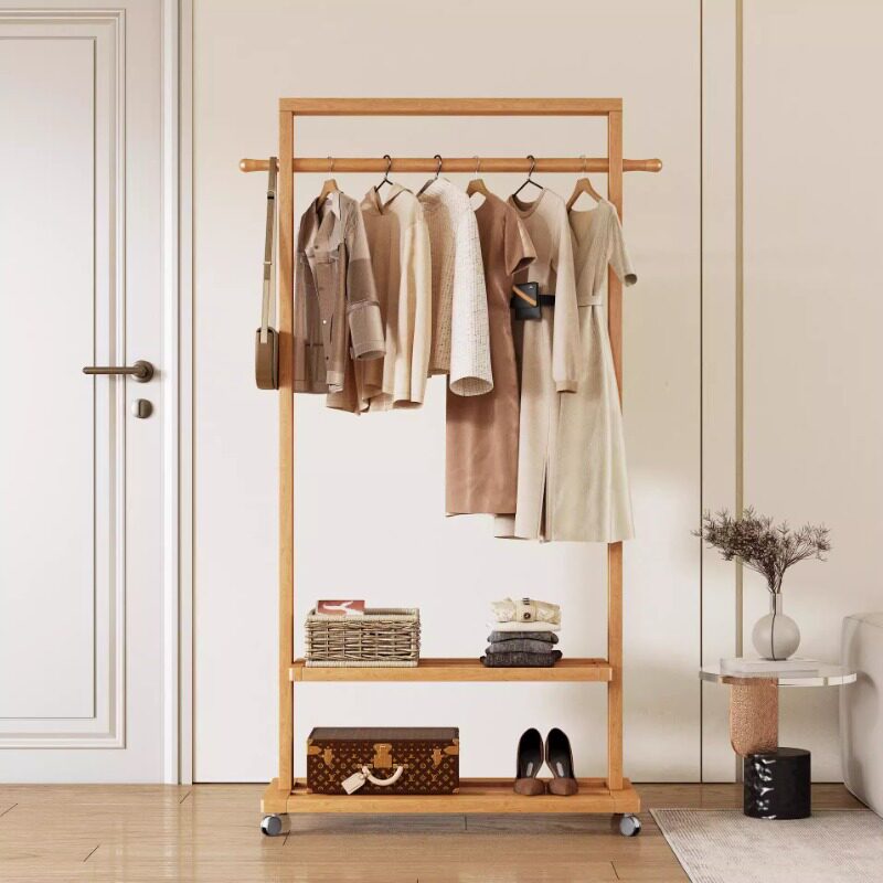 全实木衣架简约家用卧室衣帽架