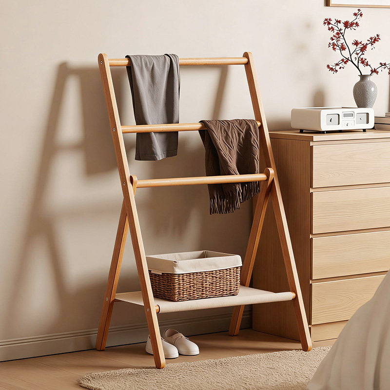 实木卧室挂衣架子家用落地衣帽架