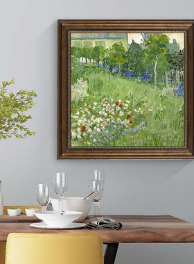 梵高世界名画美式餐厅挂画莫奈仿油画饭厅装饰画客厅卧室风景壁画