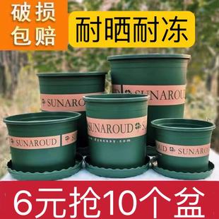 经典 玫瑰树脂塑料花盆 加仑花盆特大号绿萝盆栽加厚小花盆阳台月季