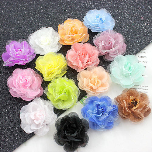 雪纺带纱小号丝网花diy仿真花