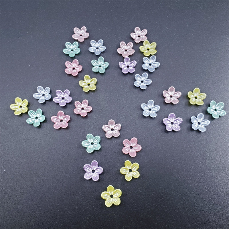 樱花瓣12mm实色五瓣花diy手工制作材料abs仿珍珠古风发簪配件饰品