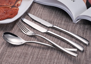 兰蒂芬 不锈钢加长牛排刀叉汤更勺 西餐用品优质加厚款甜品勺公勺