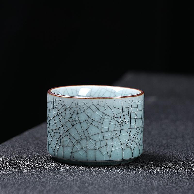 哥窑品茗杯可养开片禅翼纹