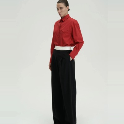 PIECEMIND秋冬拼接折叠长裤