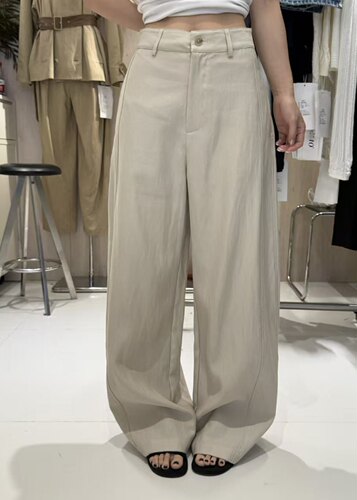 【LIMO】韩系简约老钱雅痞显瘦百搭弯刀裤软薄凉感休闲裤6043