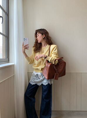 【ALL IN】韩系纯色垫肩彩色针织开衫秋冬百搭单品针织开衫2832