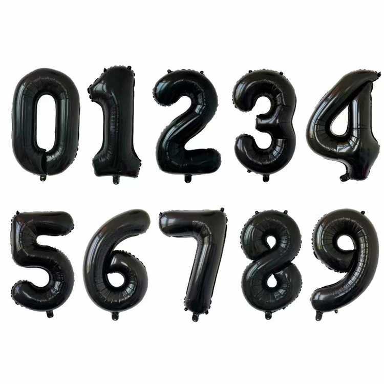 黑色生日派对爱情表白铝膜气球