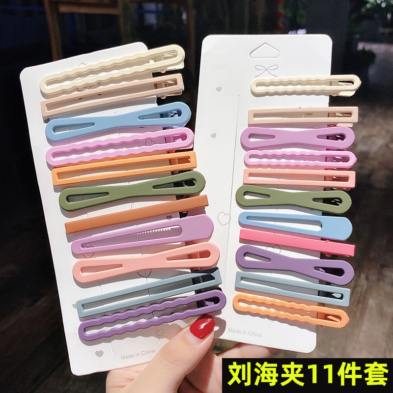 磨砂组合甜美风刘海侧边夹网红