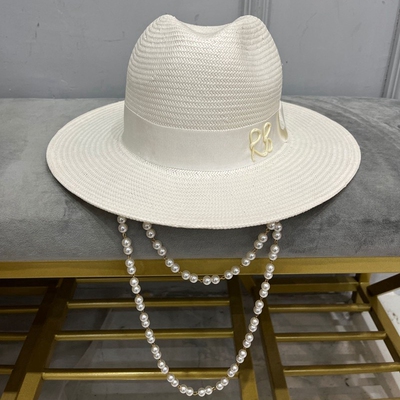 新品RB双珍珠链条草帽