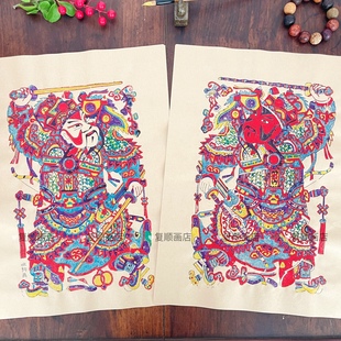 2026马年门神多款杨家埠木版年画秦琼敬德大锤将手工印刷镇宅年货