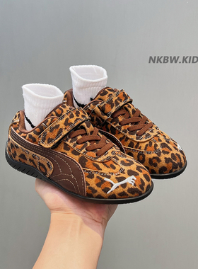 儿童板鞋2025新款运动鞋豹纹软底复古男女童休闲鞋软底防滑德训鞋