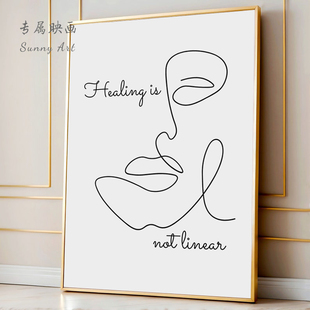 linear心理咨询室挂画辅导办公室墙壁装 not 饰画布置 Healing