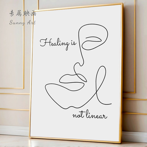 Healing is not linear心理咨询室挂画辅导办公室墙壁装饰画布置