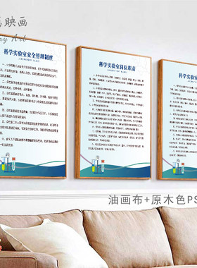新款科学实验室制度展板学校物理化学挂画文化墙布置装饰安全管理