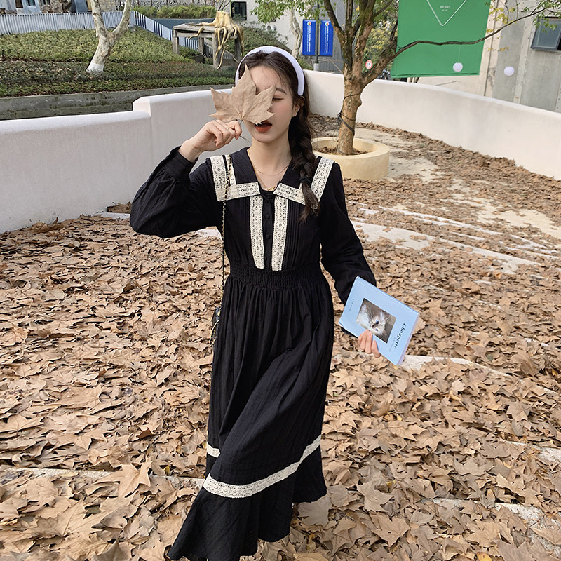 现货海军领黑白撞色连衣裙Z287-2207-P115-K168,女装连衣裙,浙宝287
