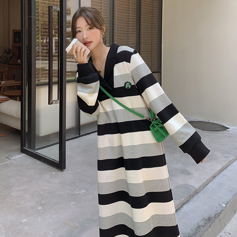 【新款-现货】宽松西装领斑马条纹连衣裙287-F2237-P115-K168,女装连体裤,浙宝287