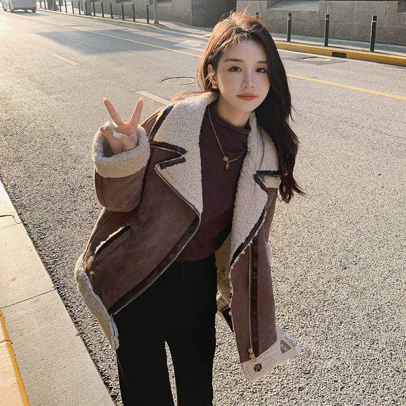 [现货]冬季新款帅气机车皮毛一体服287F2255P185K268,女装短外套,浙宝287