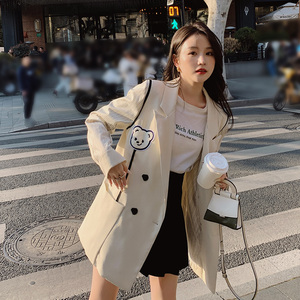 【现货】 后开叉 小熊 撞色拼接西装Z287-2211-P120-K178图片