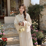 24春新款-新中式金色盘扣套装裙287-2828-P165-K238，女装连衣裙，浙宝287