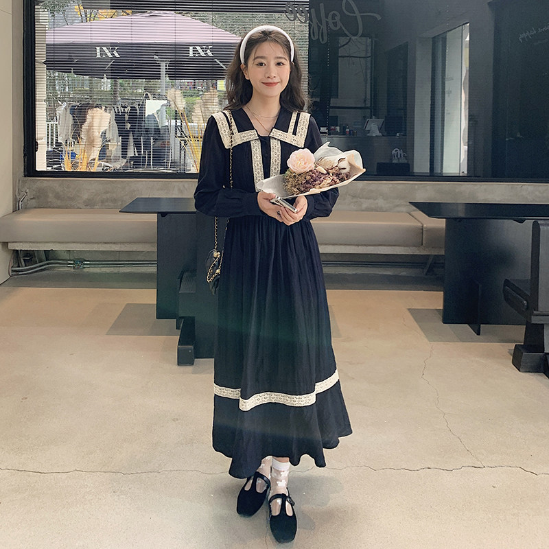 现货海军领黑白撞色连衣裙Z287-2207-P115-K168,女装连衣裙,浙宝287