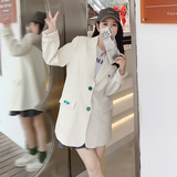 【现货】撞色贴标简约风小西装Z287-2201-F110-K158，女装西装，浙宝287