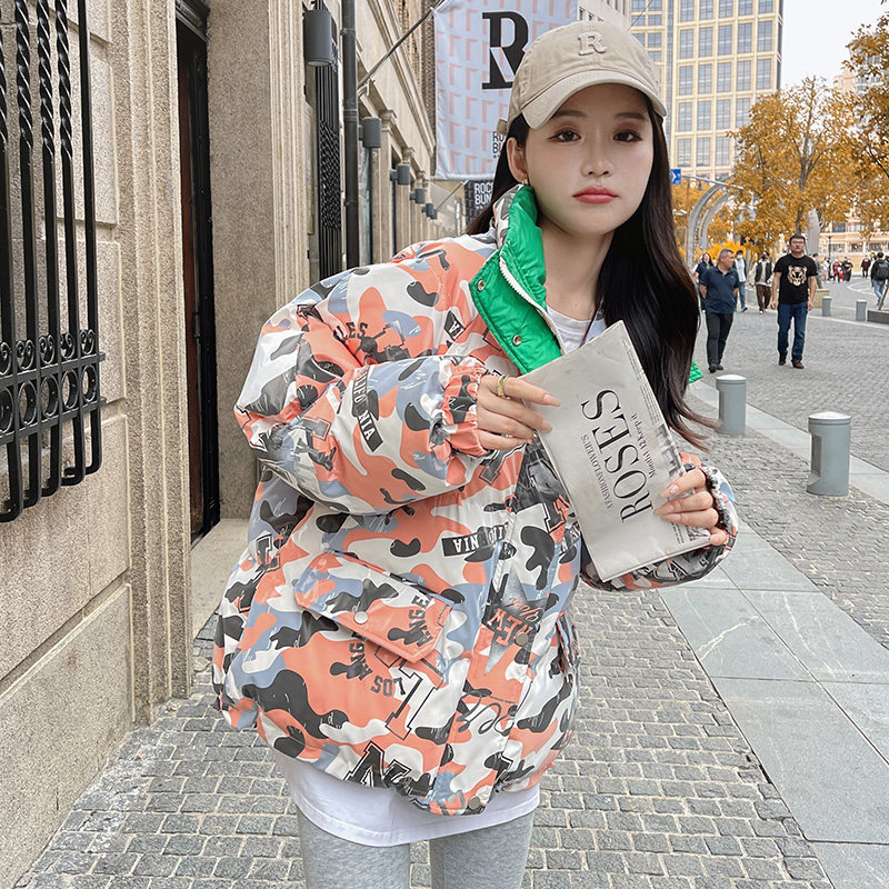 冬季新款印花拼色中长款面包服287-F2260-P150-K228,女装棉衣/棉服,浙宝287