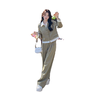 时尚套装炸街休闲风长袖韩版早秋显瘦秋季基础大众春秋气质小个子图片