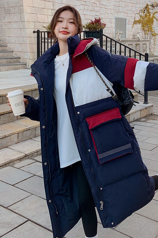 冬季新款撞色拼接加厚服287-F2257-P185-K268,女装棉衣/棉服,浙宝287