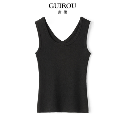 山羊绒+桑蚕丝早秋针织背心