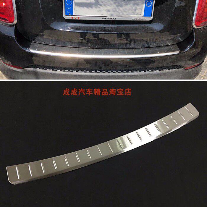 适用17 18款菲亚特500X后视镜盖装饰后护板门边亮条改装前雾灯框