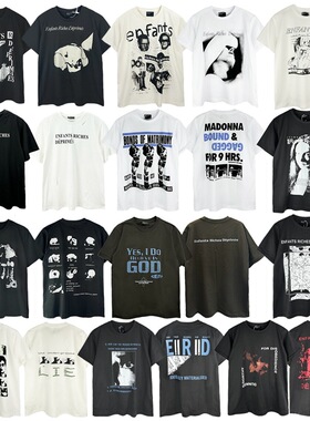 美式高街ERD忧郁的富二代复古印花短袖夏季宽松休闲潮流情侣T恤潮