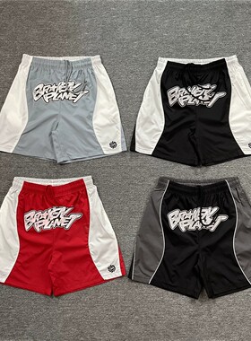 broken planet美式高街撞色字母印花夏季短裤男女宽松休闲沙滩裤