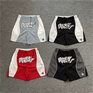broken planet美式高街撞色字母印花夏季短裤男女宽松休闲沙滩裤