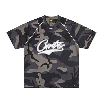 Corteiz恶魔岛V领宽松短袖T恤