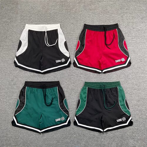 复古撞色拼接宽松篮球短裤