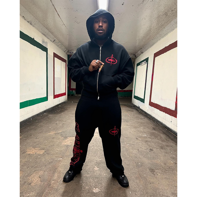 Corteiz Vibe美式街头嘻哈印花加绒连帽卫衣男潮21savage同款外套