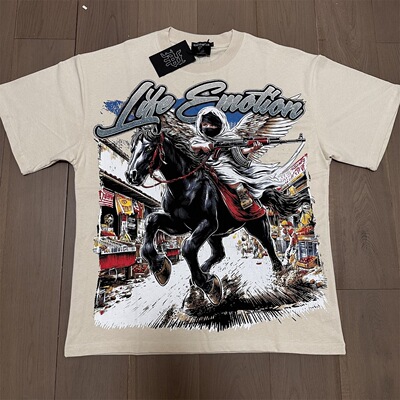 MIXED EMOTION美式嘻哈男女宽松街头休闲百搭上衣烫钻印花短袖T恤