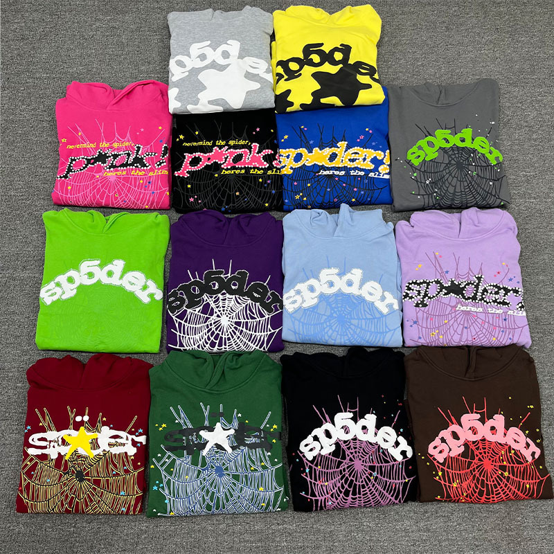 Young Thug 美式Sp5der 555555 Pink Hoodie连帽衫卫衣男女