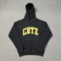 923 Black Printed Yellow Hooded Sweatshirt