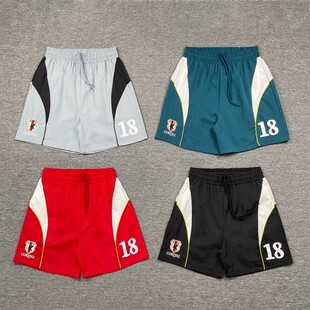 Corteiz恶魔岛美潮徽标刺绣字母印花撞色短裤男女休闲速干五分裤