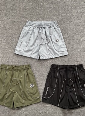 Broken Planet夏季新款潮牌3M反光条刺绣LOGO宽松直筒短裤休闲裤