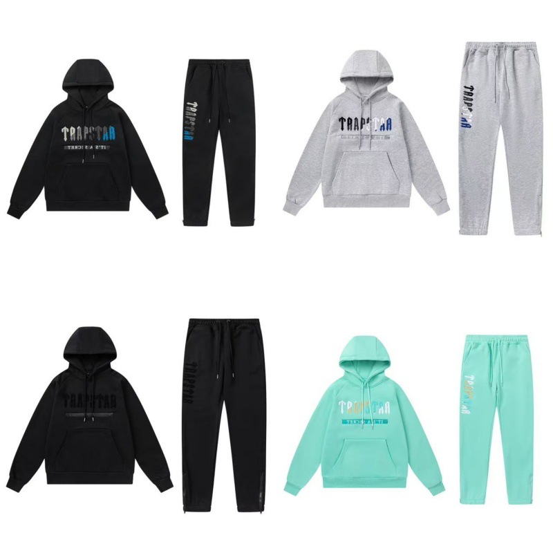 新款渐变毛巾刺绣字母加绒连帽