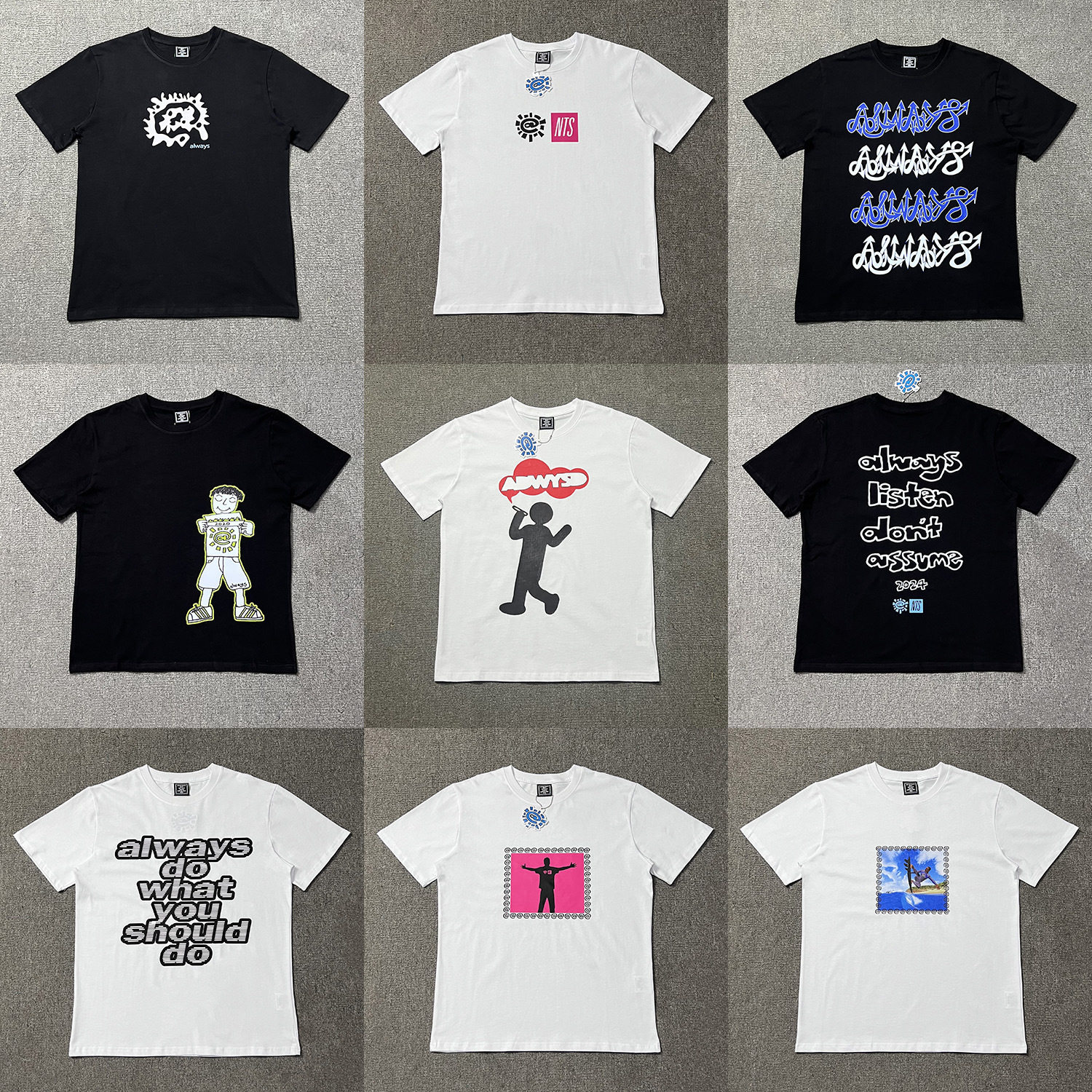 always太阳卷大LOGO印花T恤