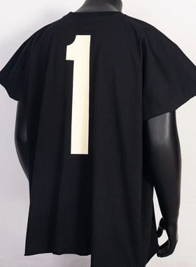 yeezy kanye Vultures1周边背后1字印花一体裁剪宽松高街短袖T恤