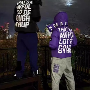 Trapstar冬季羽绒棉衣保暖加厚宽松带帽外套男女同款高街字母棉服